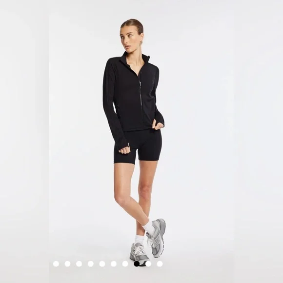 NWT $170 Bandier Encore Full Zip Jacket in Black Size Small